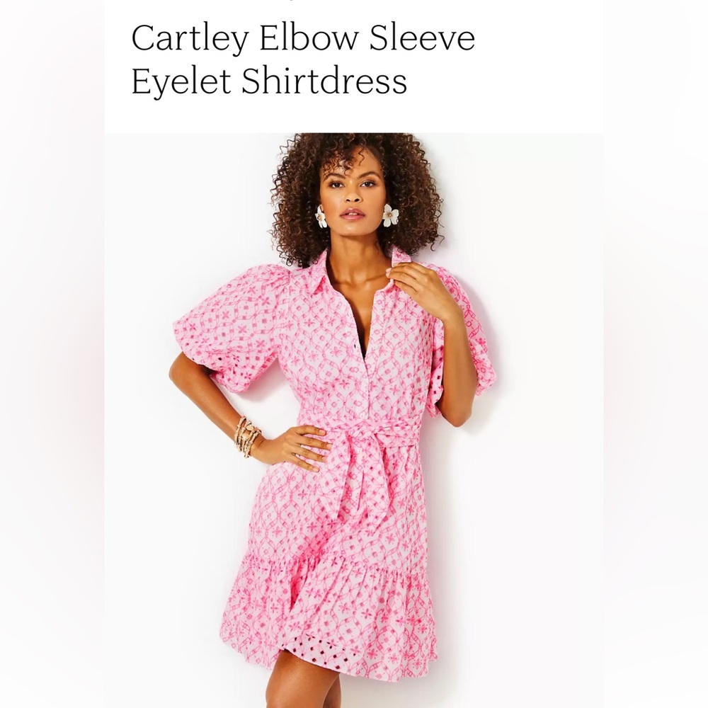 Lilly Pulitzer Cartley Eyelet Shirt Dress Size 6